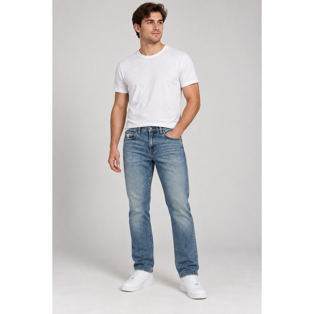 Aeropostale Slim Straight Jeans Men's 33x32 Light Wash Stretch Denim